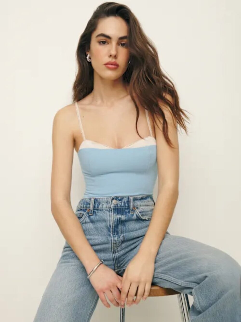 Reformation Melanie Top Blue - Size 10